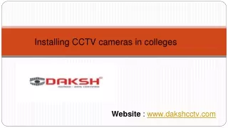 Installing cctv in colleges