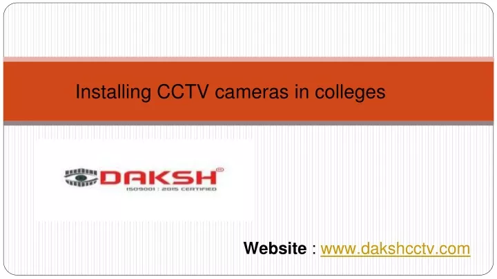 installing cctv cameras in colleges