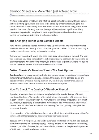 bamboo sheets are more than just a trend now