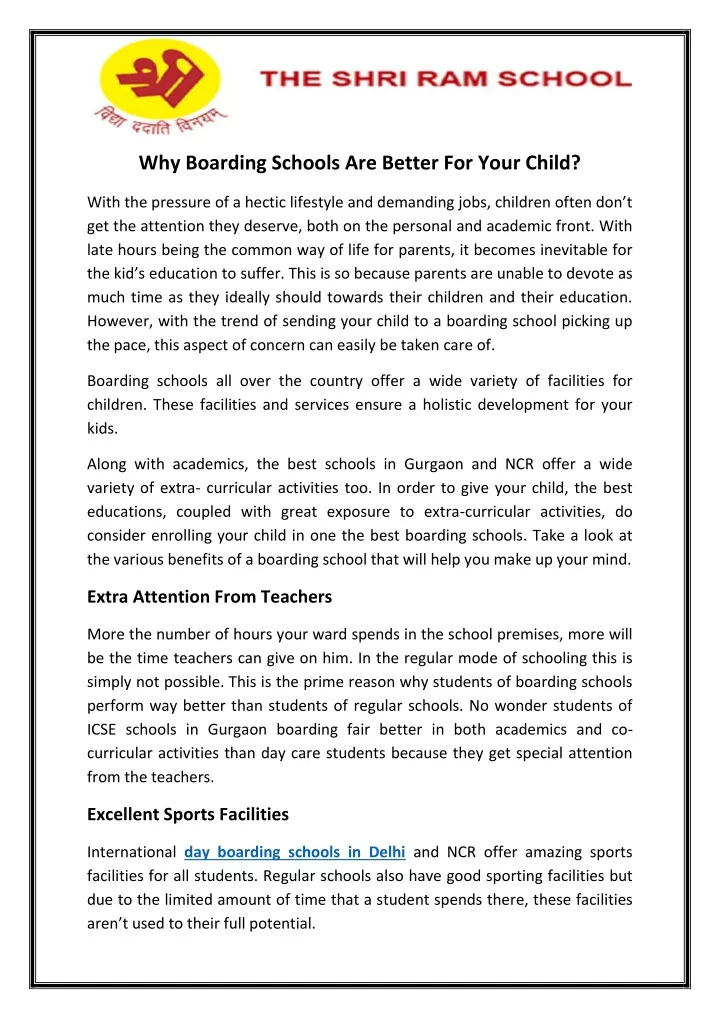 why boarding schools are better for your child