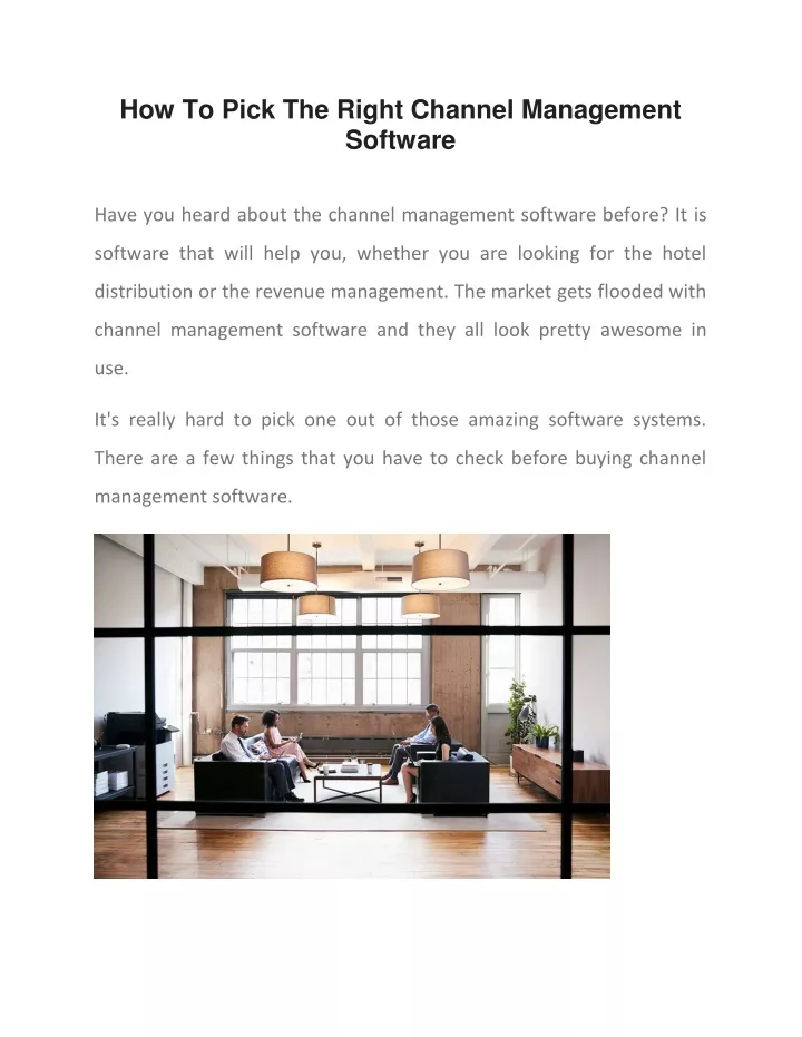how to pick the right channel management software