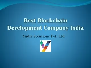 Expert Blockchain Development Company | Enterprise Blockchain Solution - yudiz.com