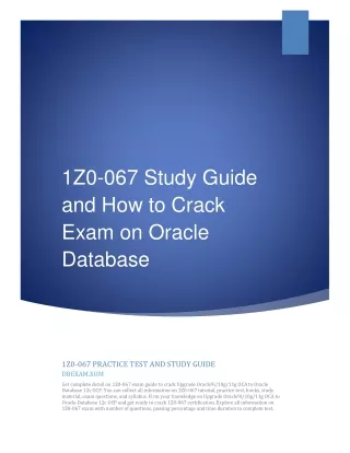 1z0 067 study guide and how to crack exam