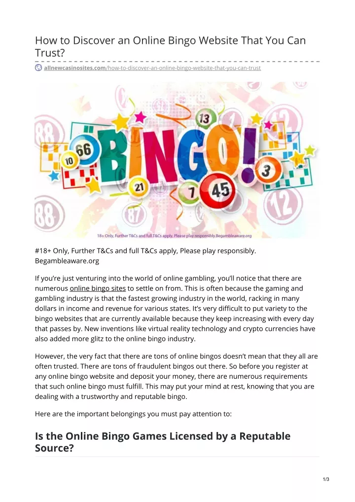 how to discover an online bingo website that