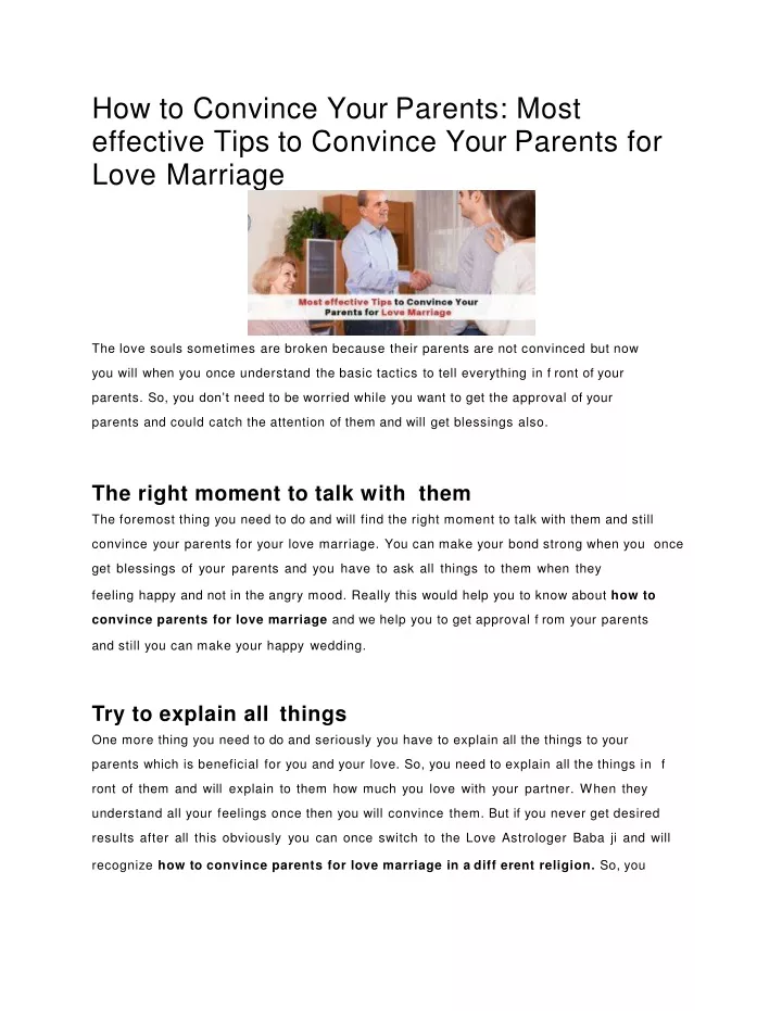 how to convince your parents most effective tips to convince your parents for love marriage