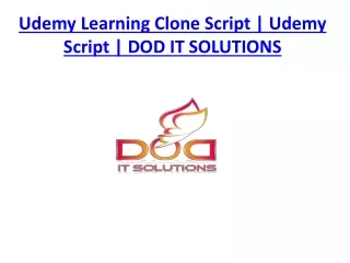 udemy learning clone script udemy script dod it solutions