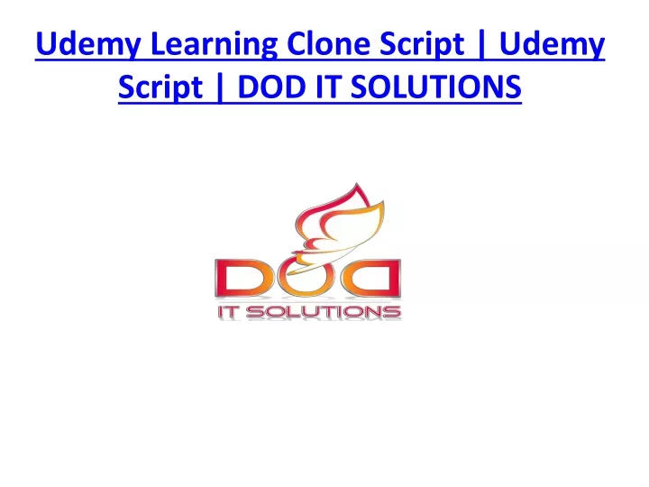 udemy learning clone script udemy script dod it solutions