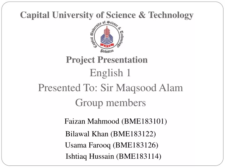 capital university of science technology project presentation