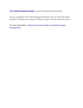 hire android nougat developer android nougat