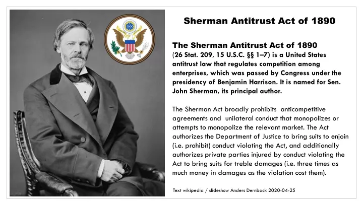sherman antitrust act of 1890