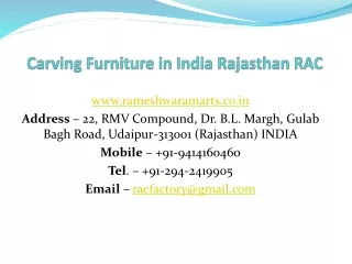 Carving Furniture in India Rajasthan RAC