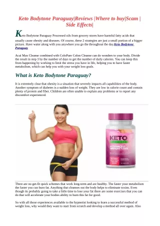Keto Bodytone Paraguay| Side Effects | Reviews  | Benfits | Ingredients.