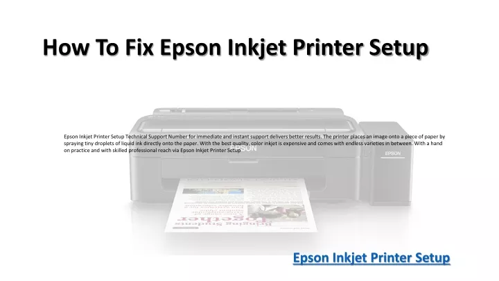 how to fix epson inkjet printer setup
