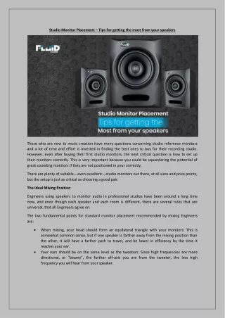 studio monitor placement tips for getting