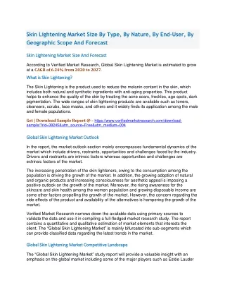 skin lightening market size by type by nature