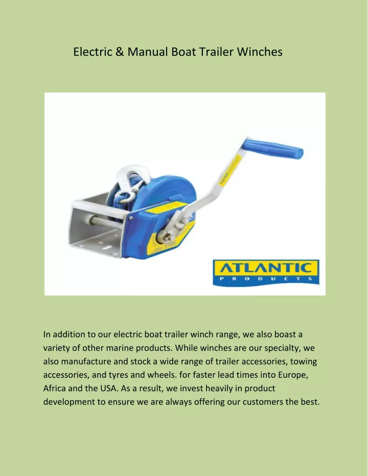 electric manual boat trailer winches
