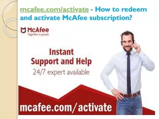 mcafee com activate how to redeem and activate mcafee subscription