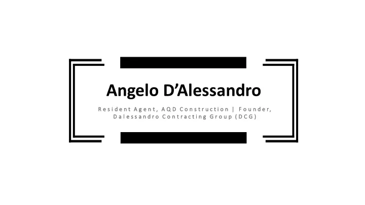 angelo d alessandro