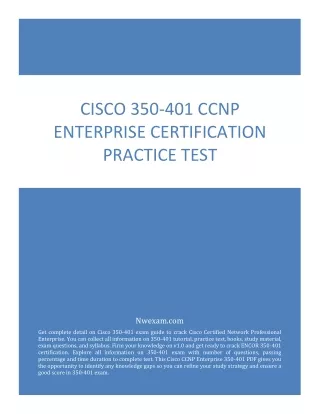 Latest Cisco 350-401 CCNP Enterprise Certification Practice Test