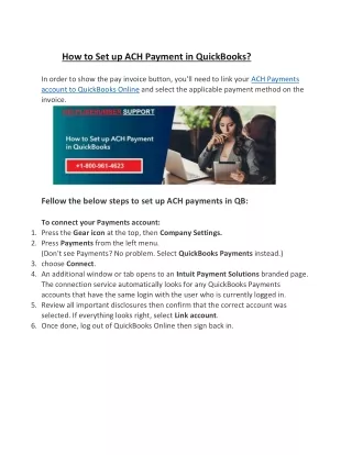 How to Set up ACH Payment in QuickBooks?