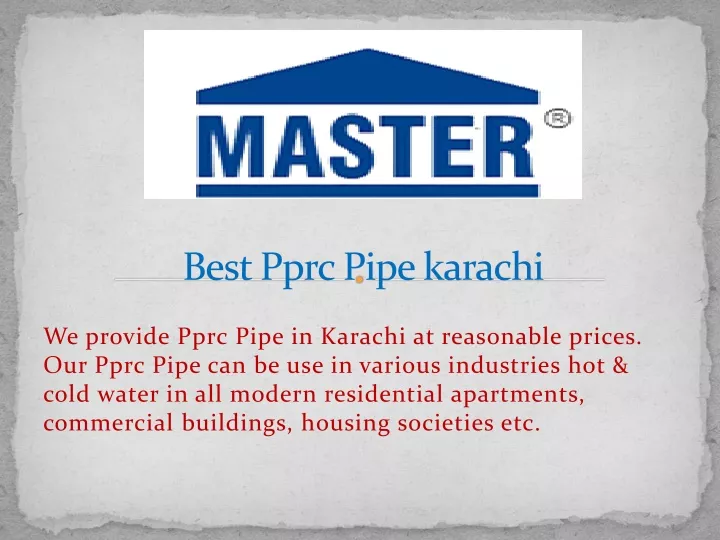 best pprc pipe karachi