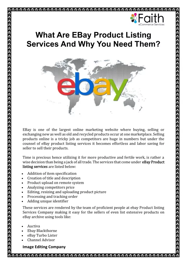 what are ebay product listing services