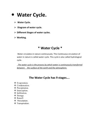 water cycle