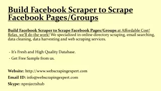 Build Facebook Scraper to Scrape Facebook PagesGroups