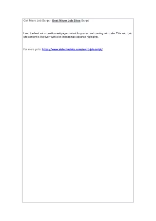 get micro job script best micro job sites script