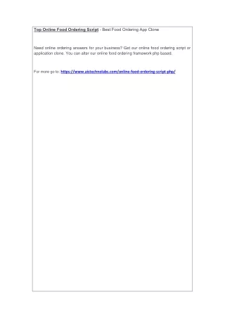 top online food ordering script best food