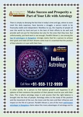 Make Success and Prosperity a Part of Your Life with Astrology