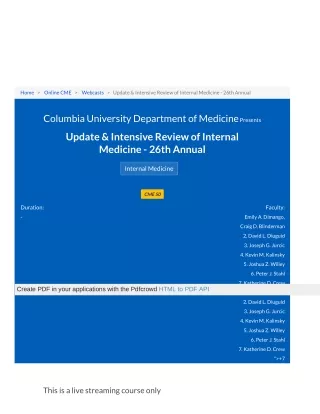 Update &amp; Intensive Review of Internal Medicine - 26th Annual
