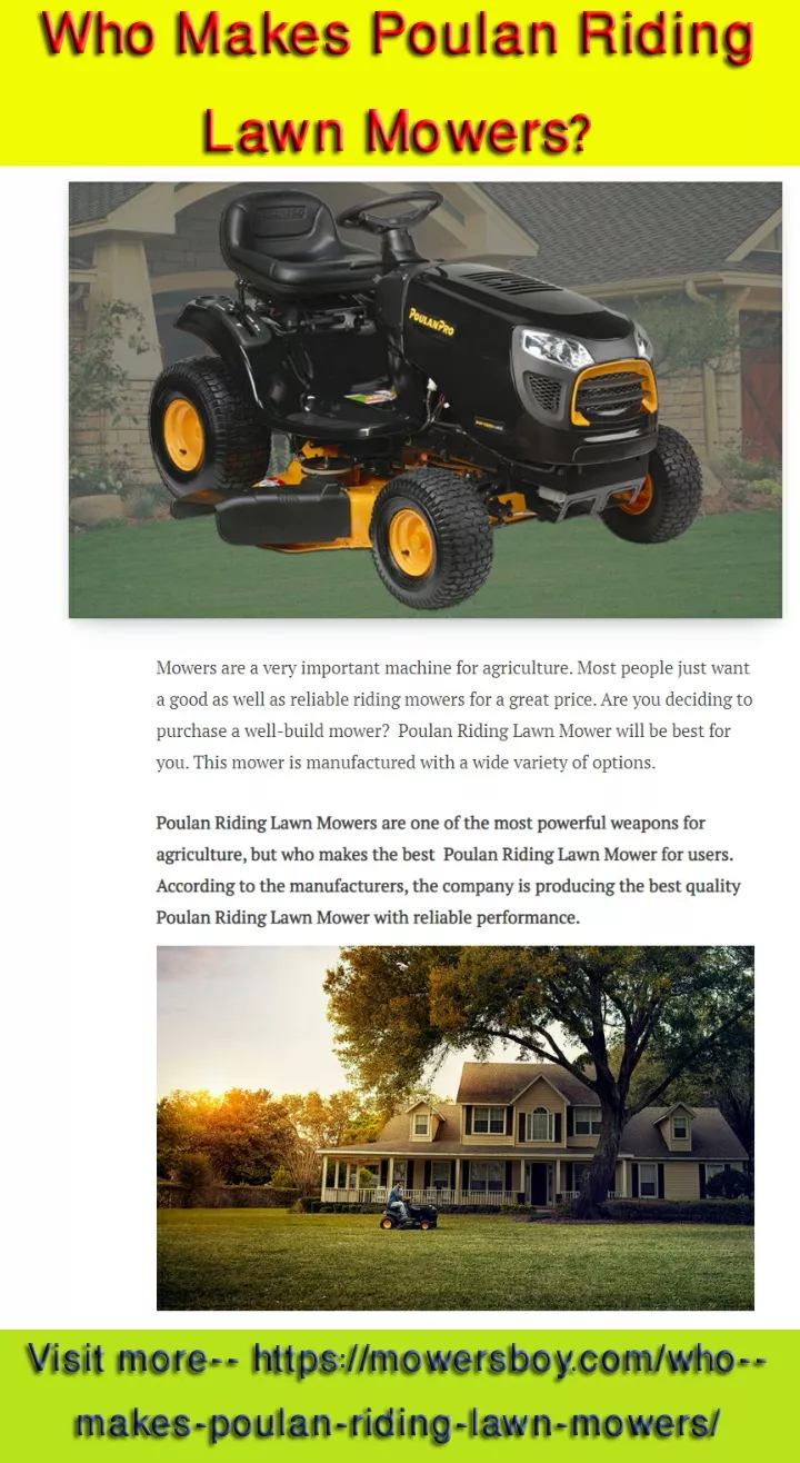 who makes poulan riding lawn mowers