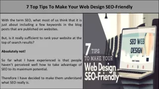 7 Top Tips To Make Your Web Design SEO-Friendly