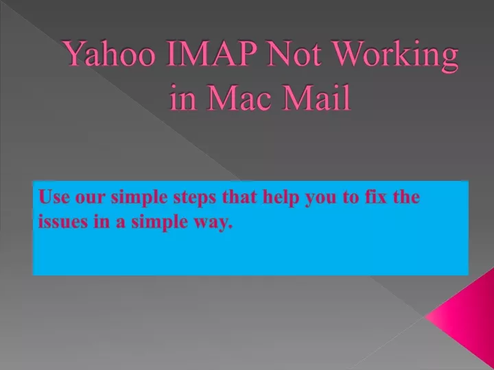 yahoo imap not working in mac mail