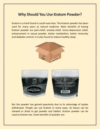 why should you use kratom powder