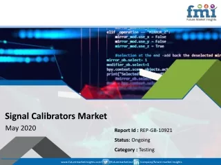 signal calibrators market may 2020
