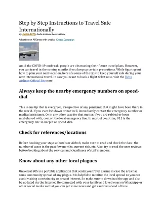 step by step instructions to travel safe