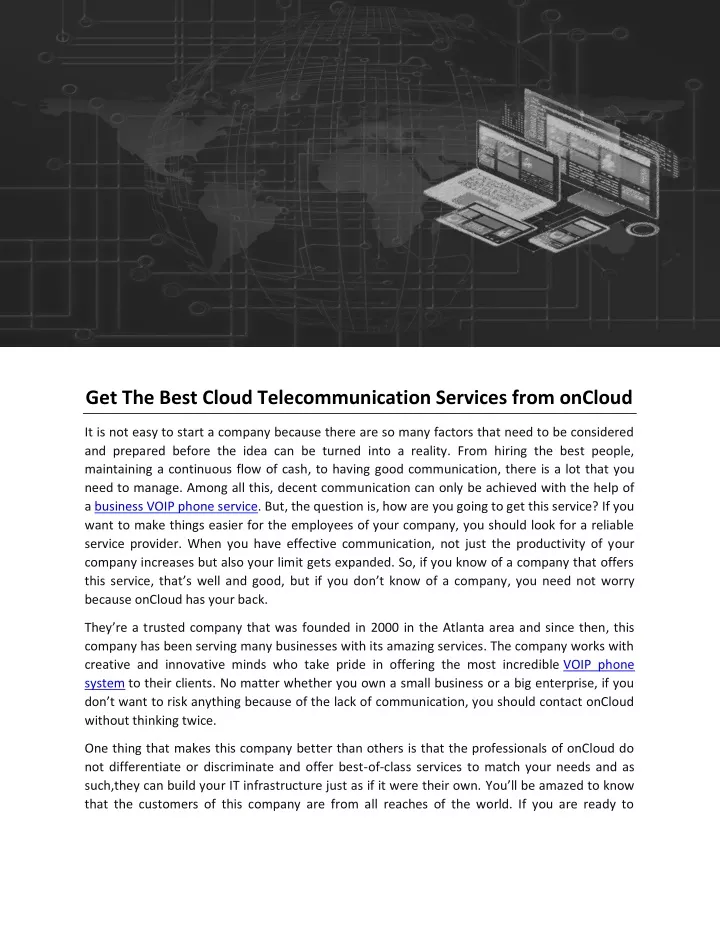 get the best cloud telecommunication services