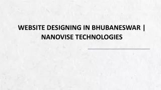 Bhubaneswar Best Website Designing Company | Nanovise Technologies