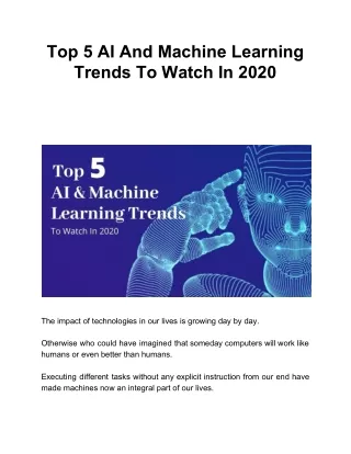 top 5 ai and machine learning trends to watch