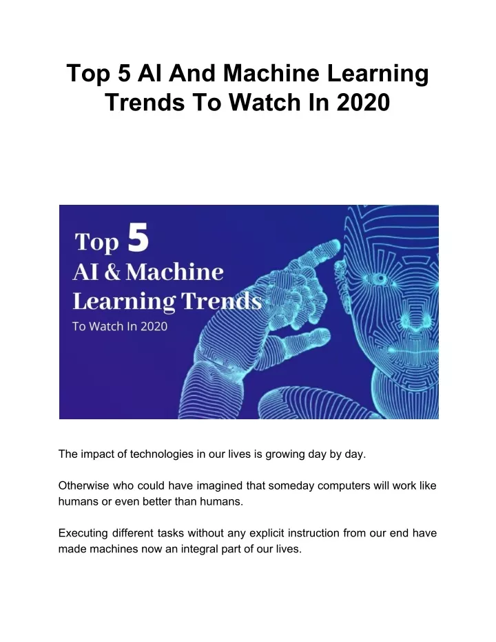 top 5 ai and machine learning trends to watch