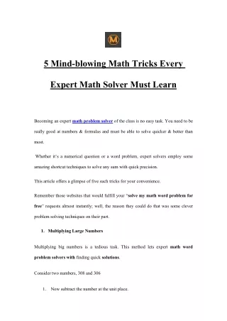 5 mind blowing math tricks every