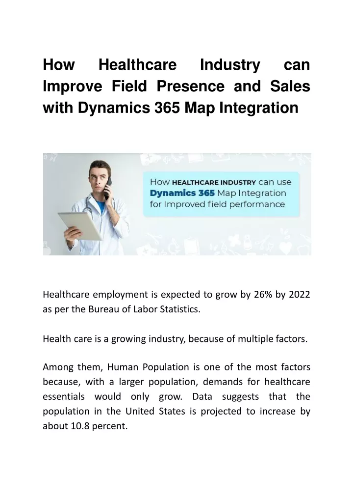 how healthcare industry can improve field presence and sales with dynamics 365 map integration