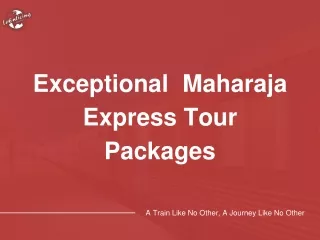 Exceptional Maharaja Express Tour Packages!