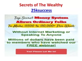 Secrets of The Wealthy