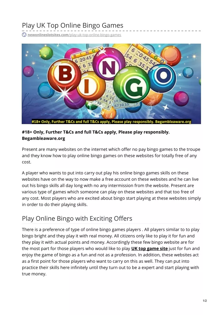 play uk top online bingo games