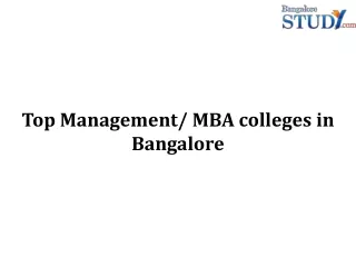 PPT - Top Management Institutes for MBA Course in Bangalore PowerPoint ...