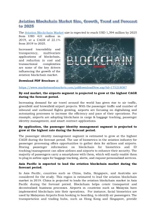 the aviation blockchain market size is expected