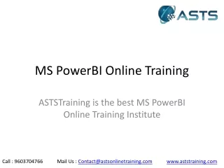Microsoft Power BI Online Training - Microsoft Power BI Training - ASTSTraining